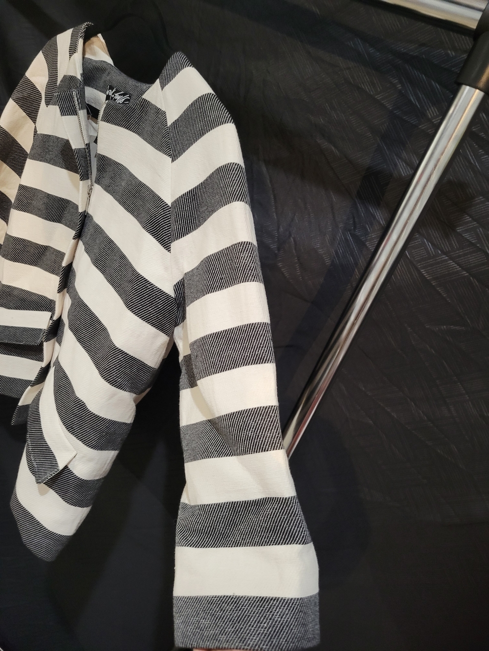 Lord & Taylor Black and White Striped Jacket - Picture 5 of 9